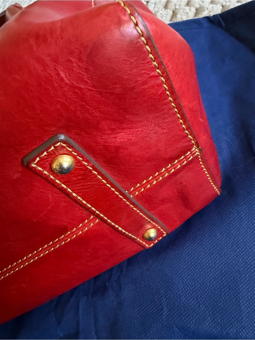 Dooney & Bourke Florentine Large Amelie Tote Red  Vachetta Leather - Picture 8 of 14